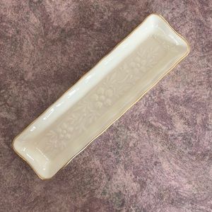 Vintage Aynsley Bone China Long Trinket Dish